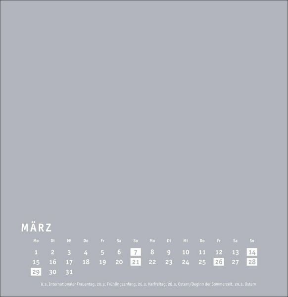 Produktbild: Premium-Bastelkalender silbergrau gro&szlig; 2027