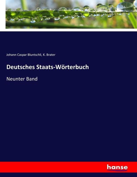Deutsches Staats-Wörterbuch, Taschenbuch von , Hansebooks, 9783743443495