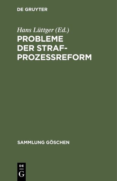 Produktbild: Probleme der Strafproze&szlig;reform