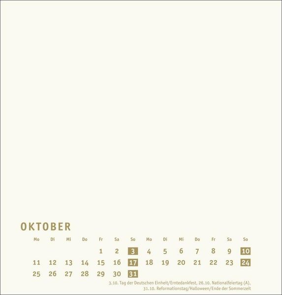 Produktbild: Premium-Bastelkalender gold mittel 2027