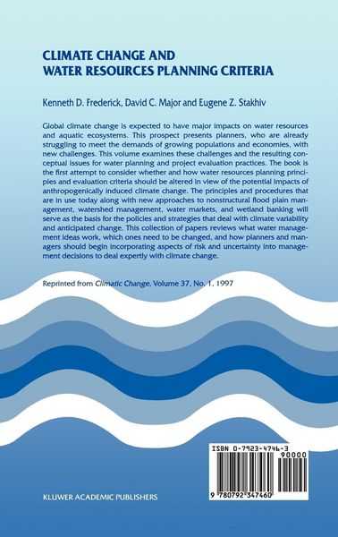 Produktbild: Climate Change and Water Resources Planning Criteria