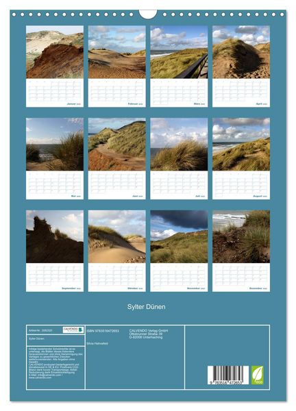 Produktbild: Sylter D&uuml;nen (Wandkalender 2026 DIN A3 hoch), CALVENDO Monatskalender