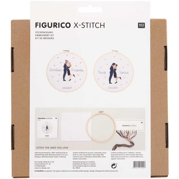 Produktbild: Stickpackung Figurico Lovebirds