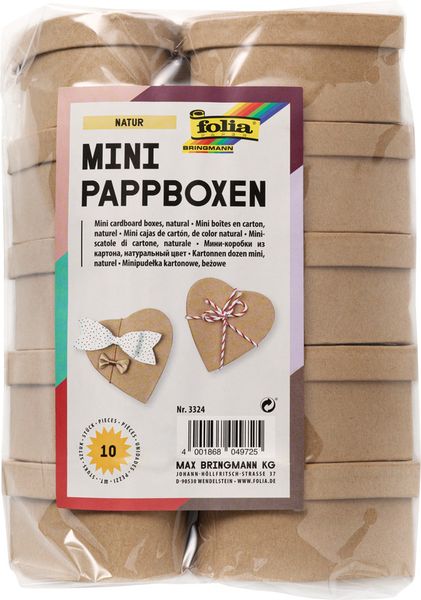 Produktbild: FOLIA® Mini-Kartonboxen, natur Herz 80 x 4 x 75 mm