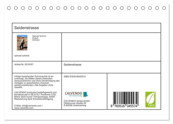 Produktbild: Seidenstrasse (Tischkalender 2026 DIN A5 quer), CALVENDO Monatskalender