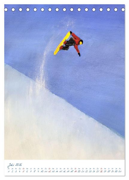 Produktbild: Powder Passion - Snowboardkunst im H&ouml;henrausch (Tischkalender 2026 DIN A5 hoch), CALVENDO Monatskalender