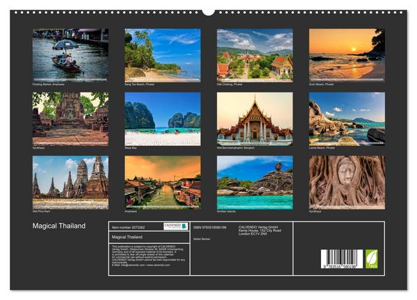 Produktbild: Magical Thailand (High Quality Premium Wall Calendar 2026 DIN A2 landscape),CALVENDO 12 Month Wall Calendar