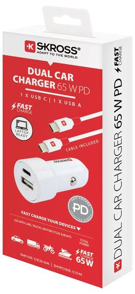Produktbild: SKROSS Dual Car Charger 65W PD incl. USB-C cable