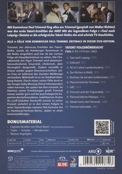 Produktbild: Tatort Hamburg - Kommissar Paul Trimmel - Gesamtedition (Alle 11 F&auml;lle von 1970-1982) (Fernsehjuwelen) [6 DVDs]