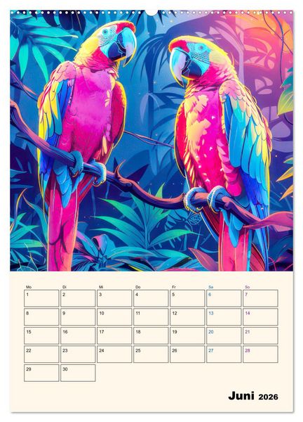 Produktbild: Dschungeltiere - Einzigartige Faszination (hochwertiger Premium Wandkalender 2026 DIN A2 hoch), Kunstdruck in Hochglanz