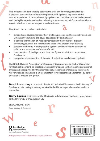 Produktbild: Key Perspectives on Dyslexia