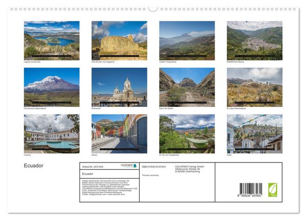 Produktbild: Ecuador (hochwertiger Premium Wandkalender 2026 DIN A2 quer), Kunstdruck in Hochglanz