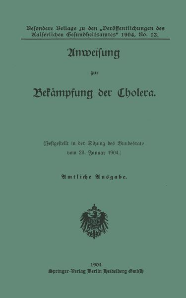 Produktbild: Anweisung zur Bekampfung der Cholera