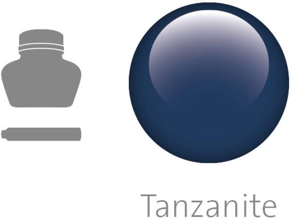 Produktbild: Pelikan Edelstein&reg; Ink Collection Tanzanite, Blau-Schwarz, 6 Gro&szlig;raumpatronen im Metalletui