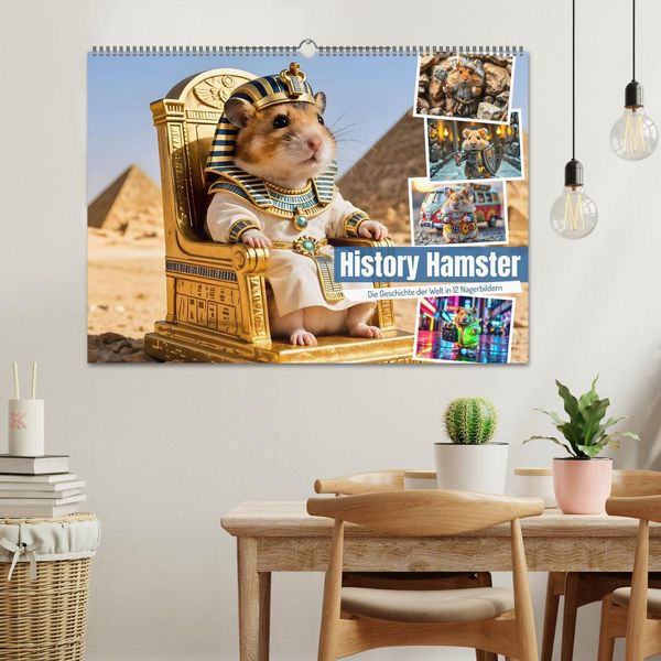 Produktbild: History Hamster - Die Geschichte der Welt in 12 Nagerbildern (Wandkalender 2026 DIN A2 quer), CALVENDO Monatskalender