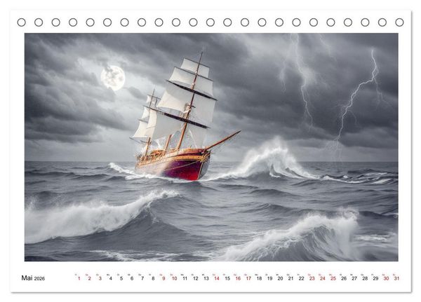 Produktbild: KI Landschaften (Tischkalender 2026 DIN A5 quer), CALVENDO Monatskalender