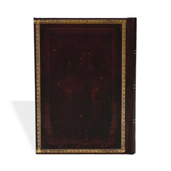 Produktbild: Hardcover Notizbuch Schwarzes Marokkoleder, Midi, Liniert