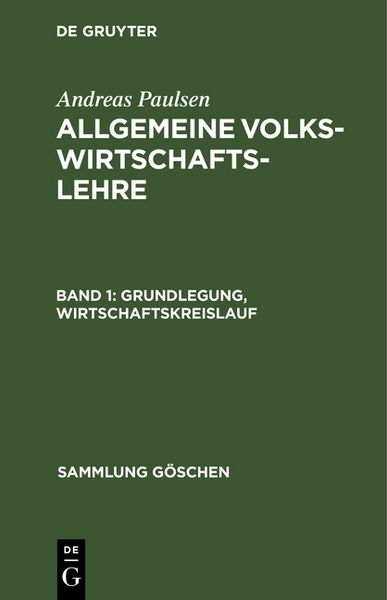 Produktbild: Grundlegung, Wirtschaftskreislauf