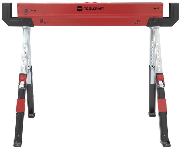 Produktbild: TOOLCRAFT TO-7726197 Stahl S&auml;gebock h&ouml;henverstellbar 300 kg (B x H x T) 520 x 620 x 1088 mm 9.3 kg 1 St.
