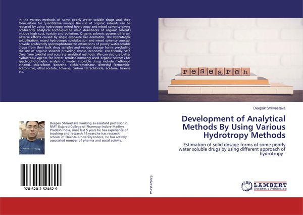Produktbild: Development of Analytical Methods By Using Various Hydrotropy Methods