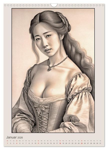 Produktbild: Portr&auml;ts von Frauen in historischen Kost&uuml;men (Wandkalender 2026 DIN A3 hoch), CALVENDO Monatskalender