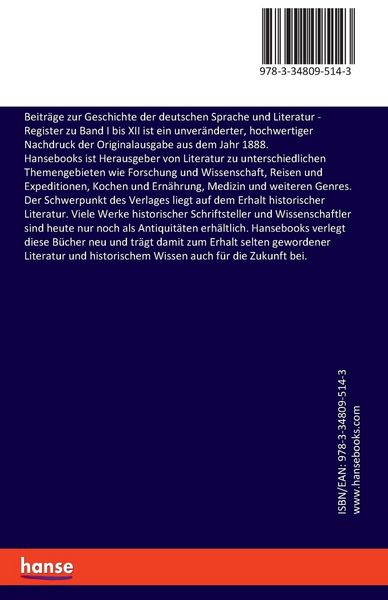 Produktbild: Beitr&auml;ge zur Geschichte der deutschen Sprache und Literatur