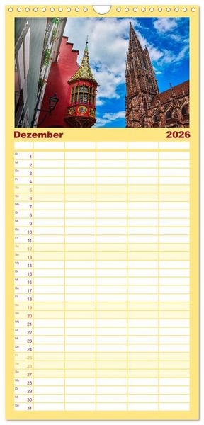 Produktbild: Familienplaner 2026 - Freiburg - Die entspannte Stadt im Breisgau mit 5 Spalten (Wandkalender, 21 x 45 cm) CALVENDO