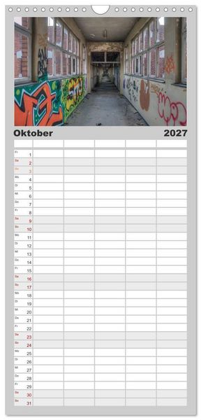 Produktbild: Familienplaner 2027 - Lost Places in Deutschland mit 5 Spalten (Wandkalender, 21 x 45 cm) CALVENDO