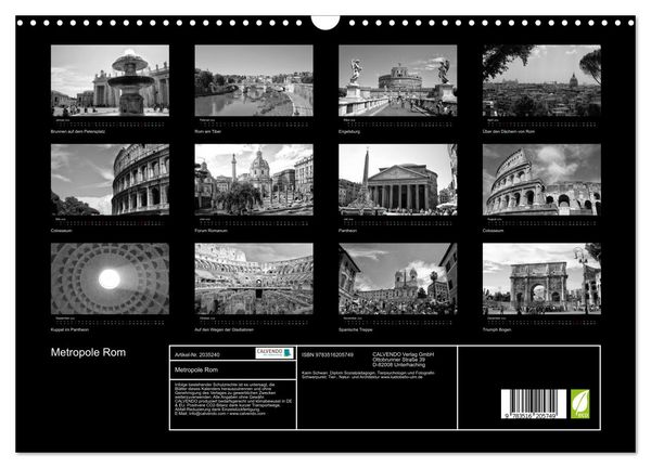 Produktbild: Metropole Rom (Wandkalender 2026 DIN A3 quer), CALVENDO Monatskalender