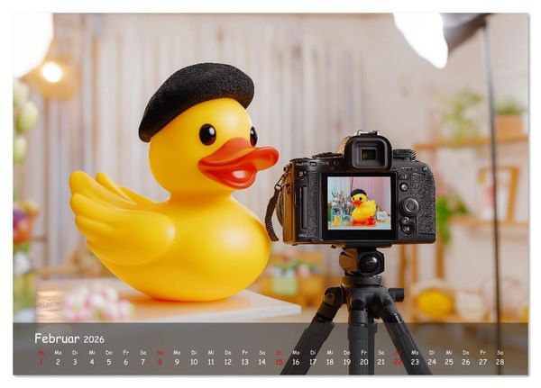 Produktbild: Badeenten Kalender - Quietscheenten in der Berufswelt (Tischkalender 2026 DIN A5 quer), CALVENDO Monatskalender