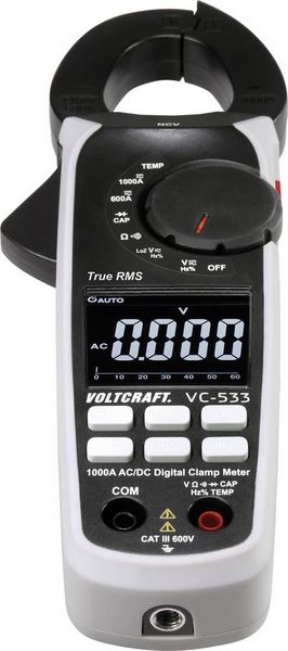 Produktbild: VOLTCRAFT VC-533 Stromzange digital CAT III 600V Anzeige (Counts): 6000