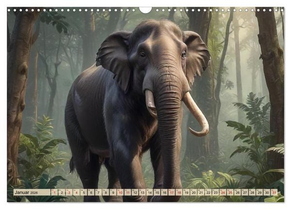 Produktbild: Riesen der Eiszeit &ndash; Ein Jahr voller Mammut Momente (Wandkalender 2026 DIN A3 quer), CALVENDO Monatskalender