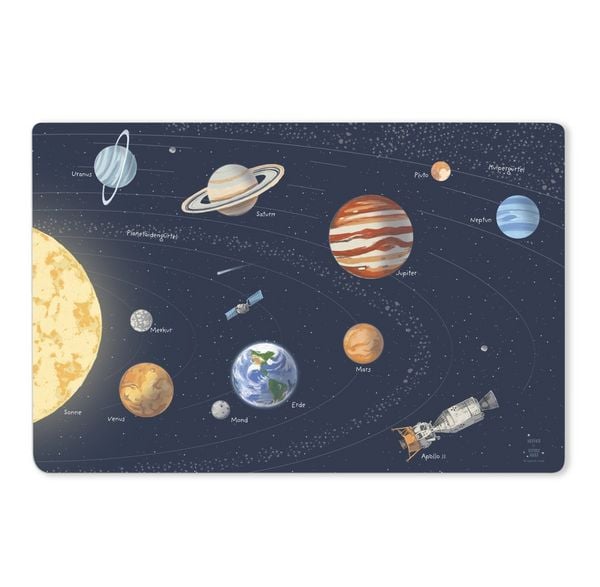 Produktbild: Scriptum Schreibtischunterlage f&uuml;r Kinder Sonnensystem - 60 x 40 cm - aus premium Vinyl