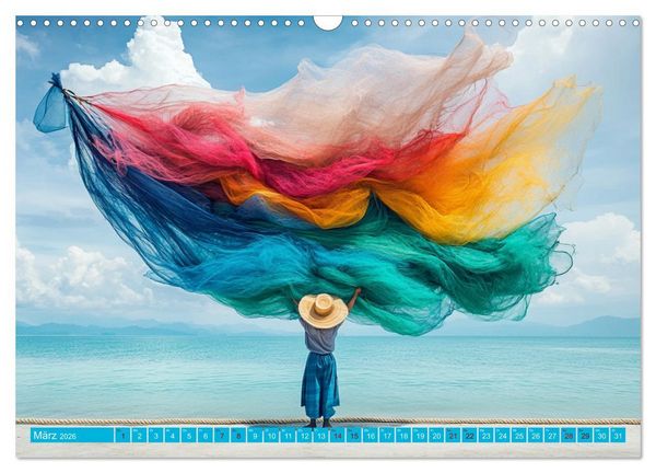 Produktbild: Netzpoesie: Ein Jahr in Farben (Wandkalender 2026 DIN A3 quer), CALVENDO Monatskalender