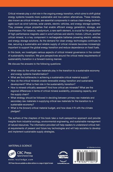 Produktbild: Critical Materials and Sustainability Transition