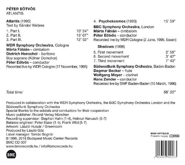 Produktbild: Bart&oacute;k, B: Peter E&ouml;tv&ouml;s - Atlantis