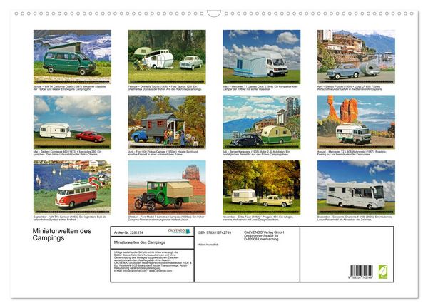 Produktbild: Miniaturwelten des Campings (Wandkalender 2026 DIN A2 quer), CALVENDO Monatskalender