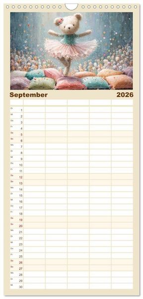 Produktbild: Familienplaner 2026 - Das geheime Leben flauschiger Freunde mit 5 Spalten (Wandkalender, 21 x 45 cm) CALVENDO