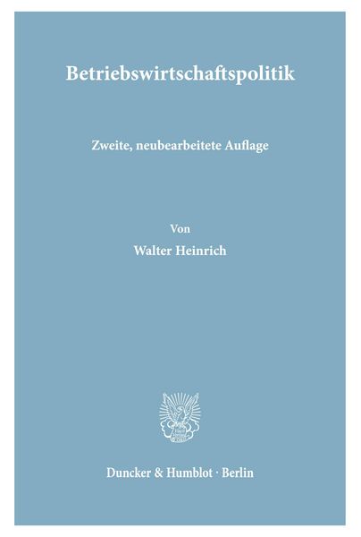 Produktbild: Betriebswirtschaftspolitik.