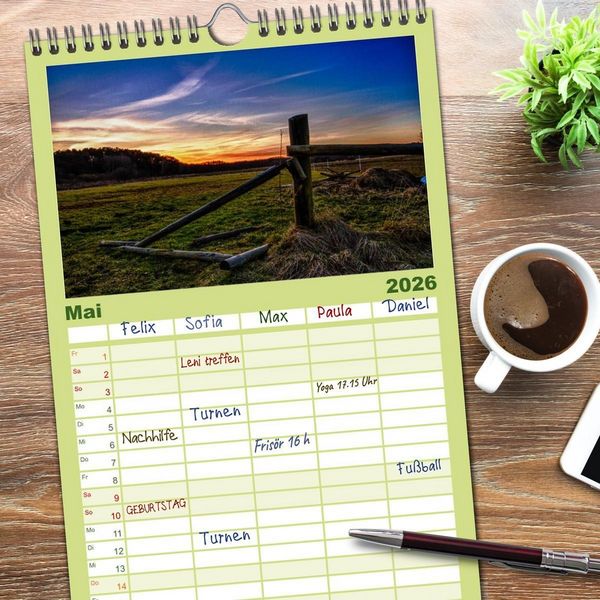 Produktbild: Familienplaner 2026 - Bezauberndes Usedom mit 5 Spalten (Wandkalender, 21 x 45 cm) CALVENDO