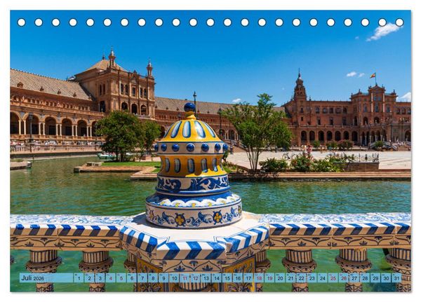 Produktbild: Sevilla - Unterwegs in Spanien (Tischkalender 2026 DIN A5 quer), CALVENDO Monatskalender