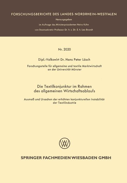 Produktbild: Die Textilkonjunktur im Rahmen des allgemeinen Wirtschaftsablaufs