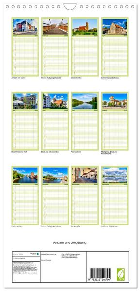 Produktbild: Familienplaner 2026 - Anklam und Umgebung mit 5 Spalten (Wandkalender, 21 x 45 cm) CALVENDO