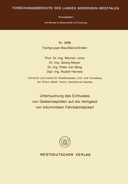 Produktbild: Untersuchung des Einflusses von Gesteinssplitten auf die Helligkeit von bitumin&ouml;sen Fahrbahndecken