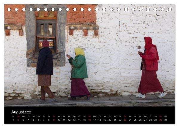 Produktbild: Bhutan 2026 - Land des Donnerdrachens (Tischkalender 2026 DIN A5 quer), CALVENDO Monatskalender