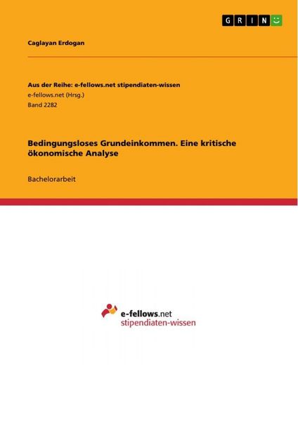 Produktbild: Bedingungsloses Grundeinkommen. Eine kritische &ouml;konomische Analyse