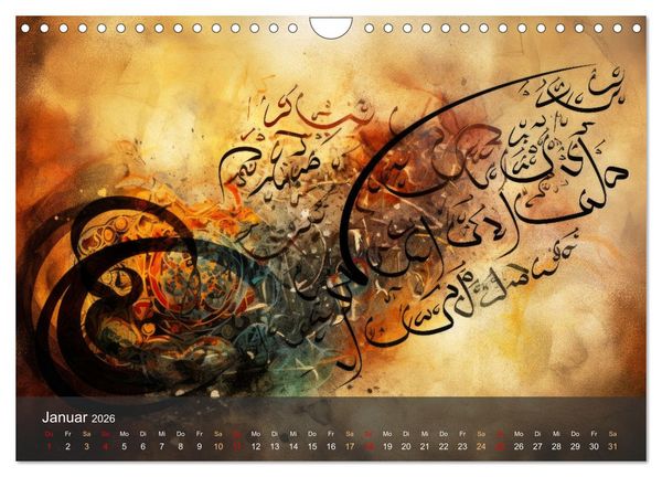 Produktbild: Arabische Kalligraphie in Kunstform (Wandkalender 2026 DIN A4 quer), CALVENDO Monatskalender