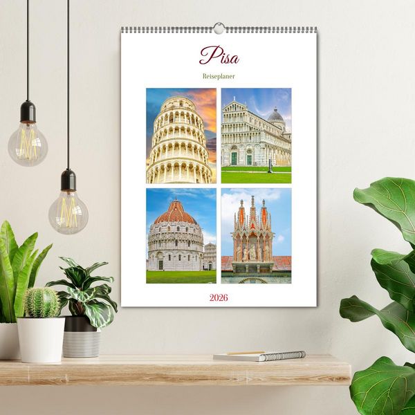 Produktbild: Pisa - Reiseplaner (Wandkalender 2026 DIN A2 hoch), CALVENDO Monatskalender