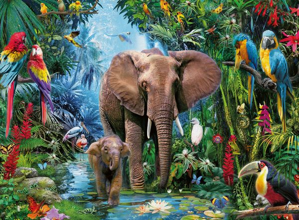 Puzzle Ravensburger Dschungelelefanten 150 Teile XXL' kaufen - Spielwaren