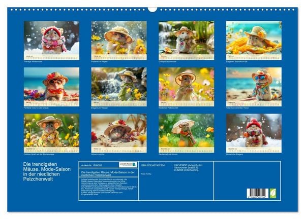 Produktbild: Die trendigsten M&auml;use. Mode-Saison in der niedlichen Pelzchenwelt (Wandkalender 2026 DIN A2 quer), CALVENDO Monatskalender